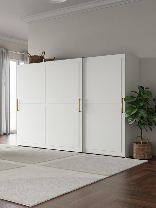 Charlotte Modular Wardrobe, Sliding-Door, 300 cm Wide, in Various Sizes