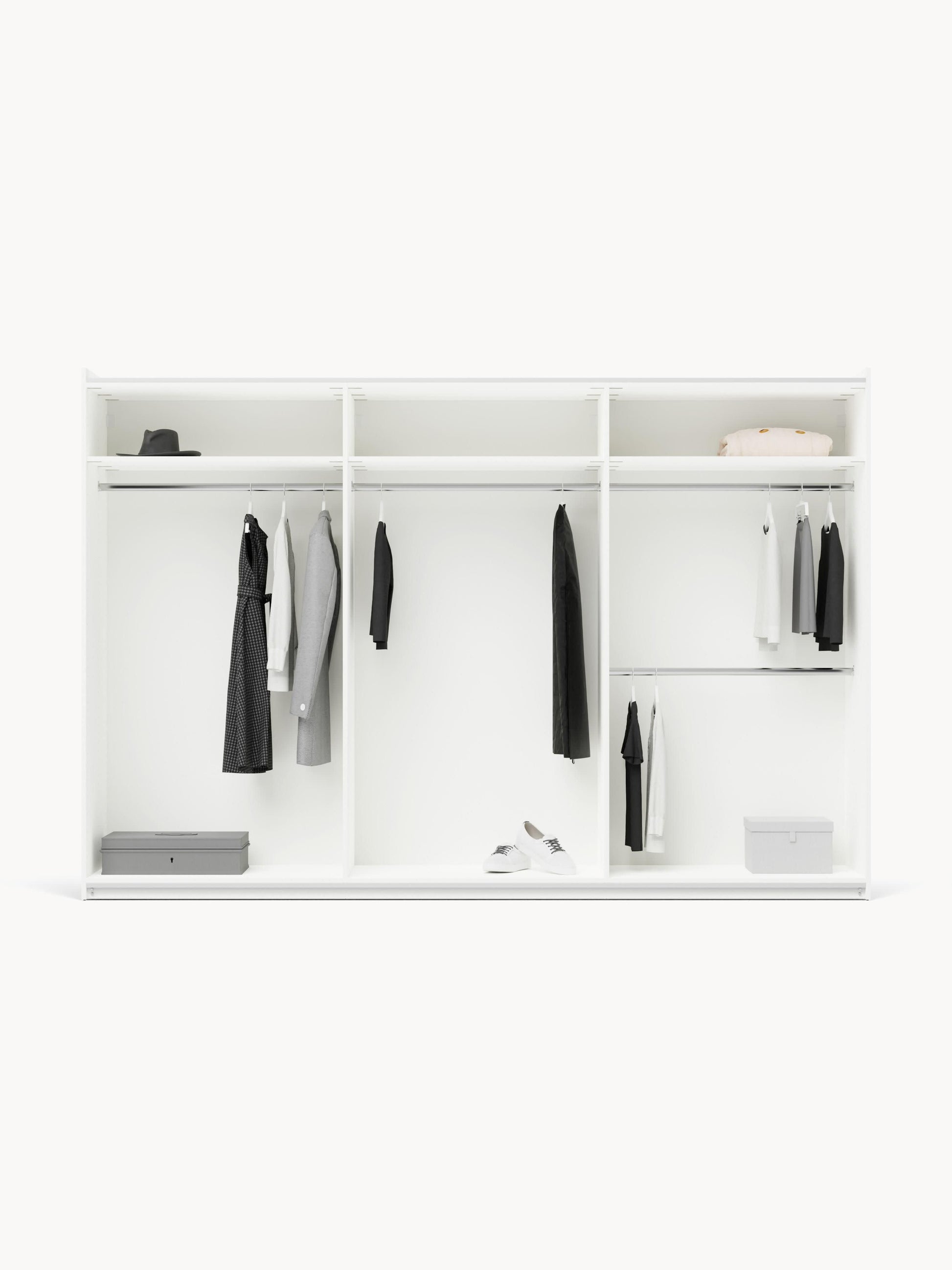 Charlotte Modular Wardrobe, Sliding-Door, 300 cm Wide, in Various Sizes