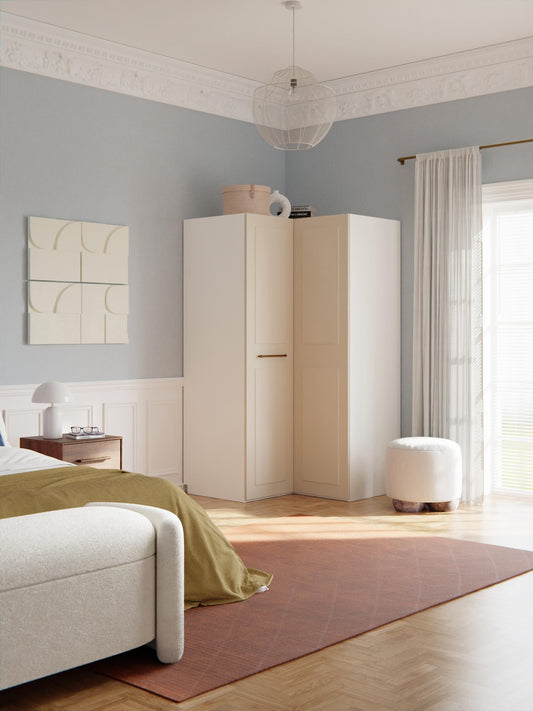 Charlotte Wardrobe for Corners, 115 cm Wide, Modular