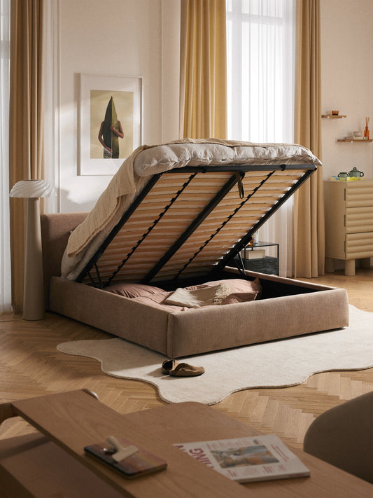 Cloud Bed Frame with Storage, Upholstered