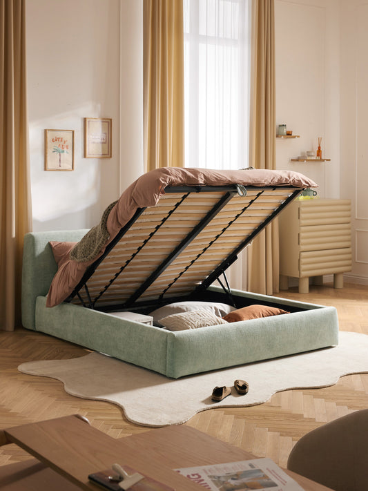 Cloud Bed Frame with Storage, Upholstered