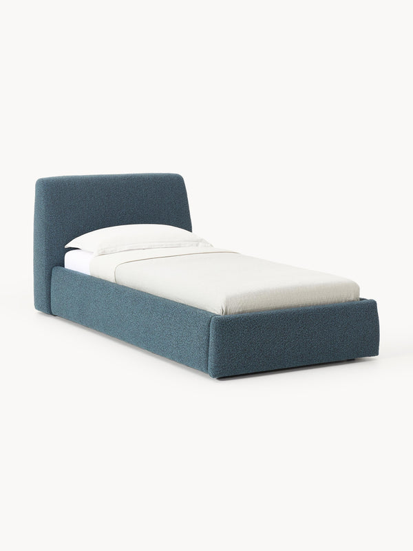 Cloud Single Bed with Storage, in Bouclé