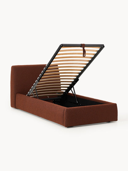 Cloud Single Bed with Storage, in Bouclé