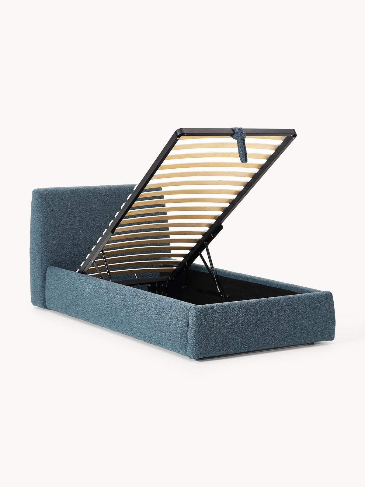 Cloud Single Bed with Storage, in Bouclé