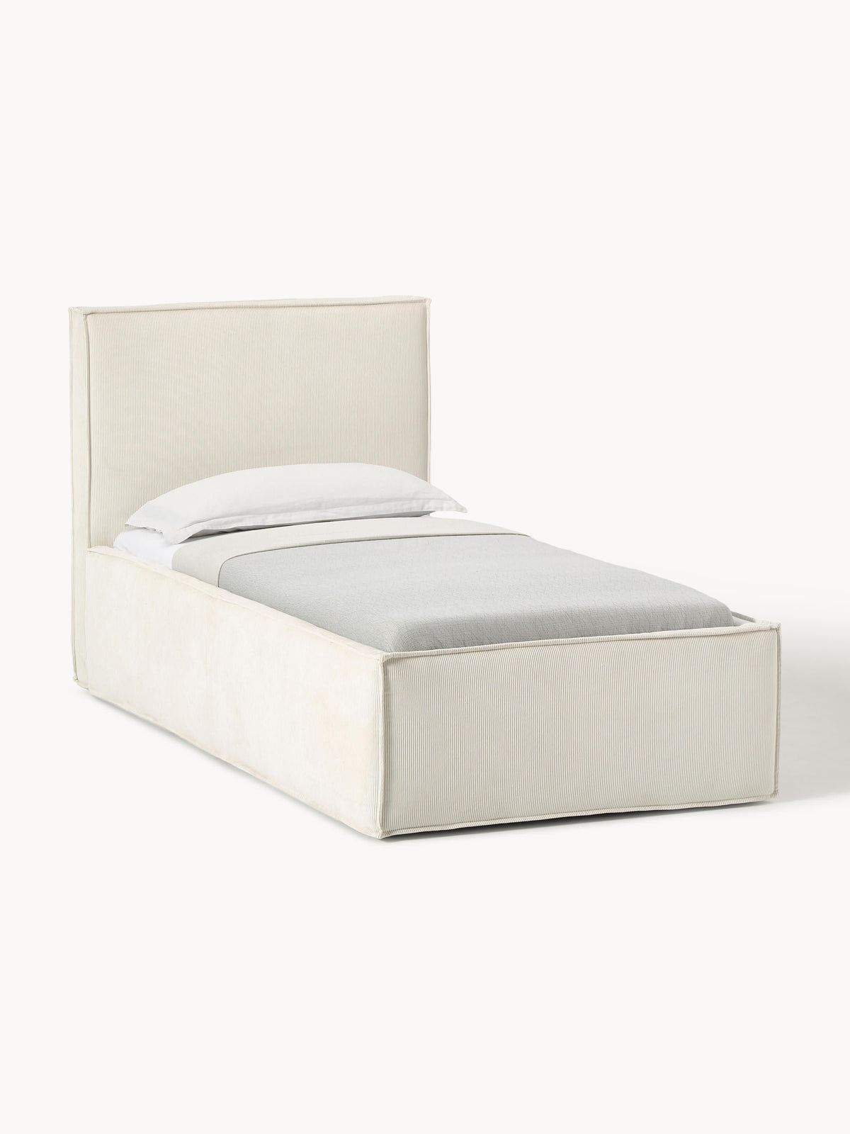 Dream Single Bed with Storage, in Corduroy