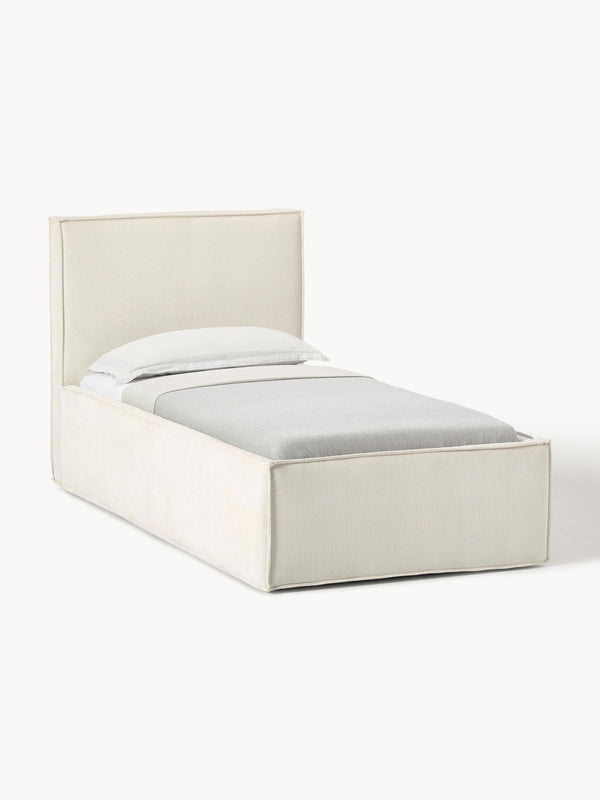 Dream Single Bed with Storage, in Corduroy