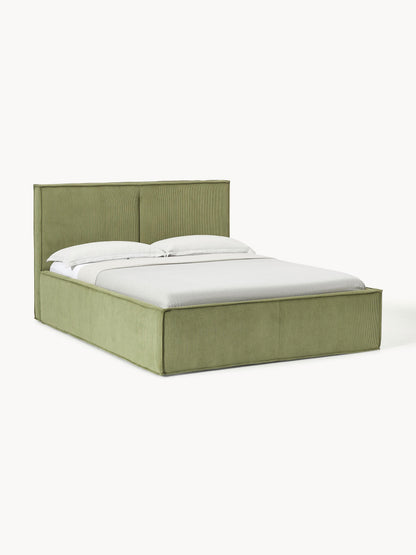 Dream Storage Bed in Corduroy, Upholstered