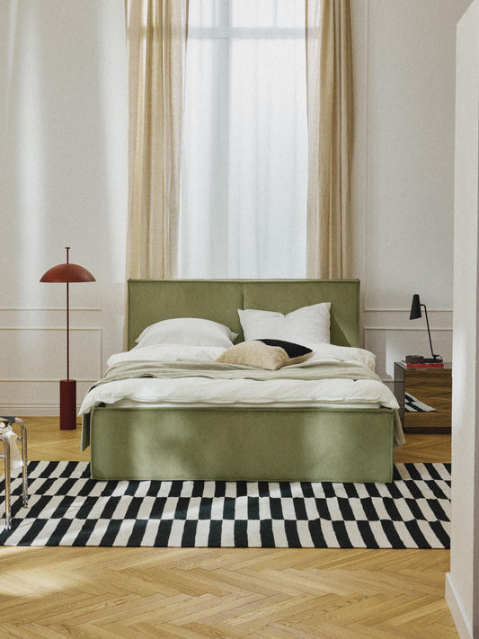 Dream Storage Bed in Corduroy, Upholstered