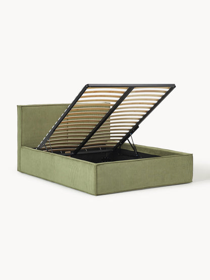 Dream Storage Bed in Corduroy, Upholstered