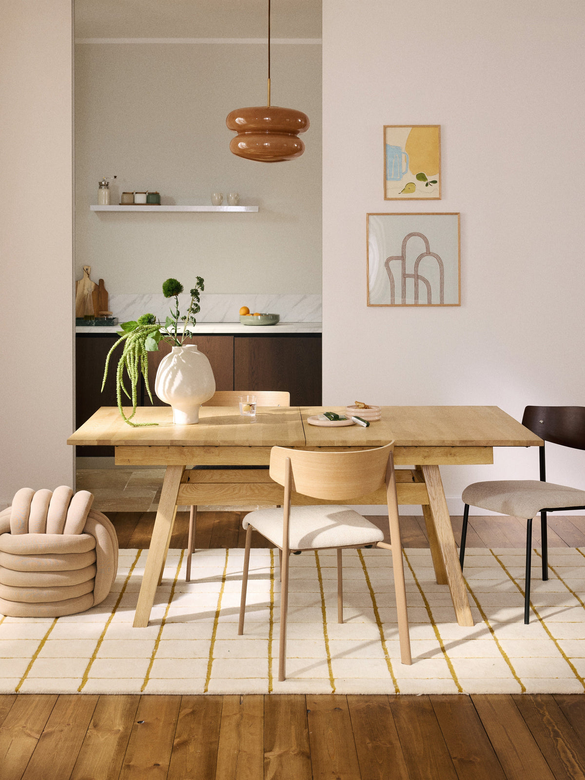 Ethan Dining Table, Extendable, Size 180 - 220 x 100 cm