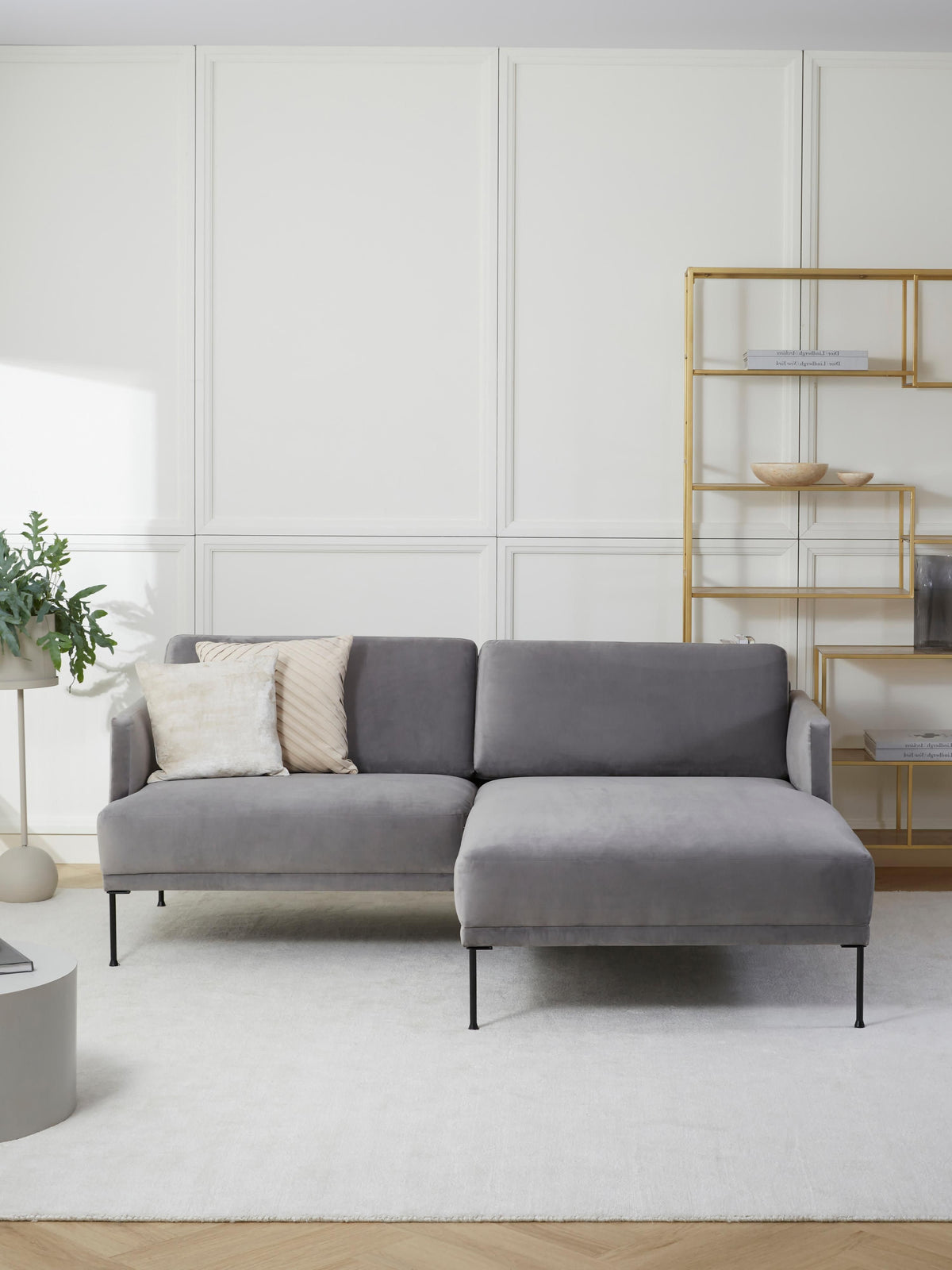Fluente Velvet Corner Sofa (Small)