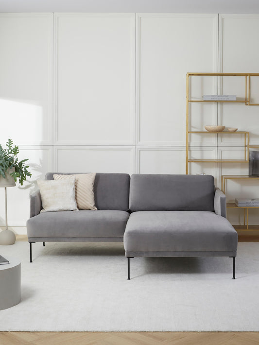 Fluente Velvet Corner Sofa (Small)