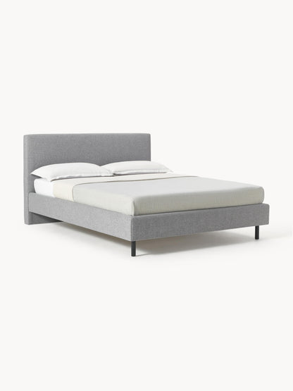 Giulia Bed Frame with Wooden Feet, Upholstered