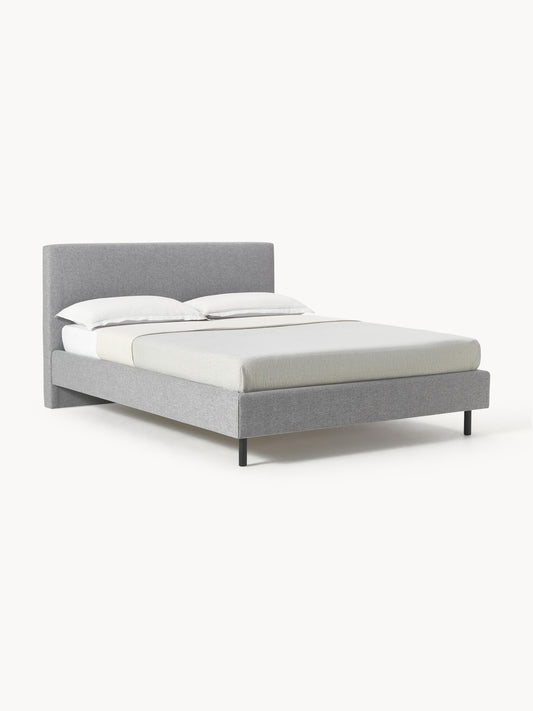 Giulia Bed Frame with Wooden Feet, Upholstered