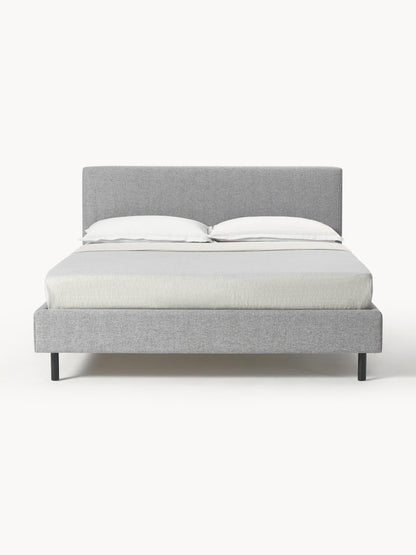 Giulia Bed Frame with Wooden Feet, Upholstered