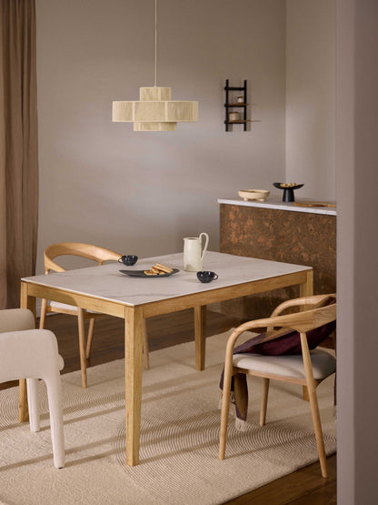 Jackson Dining Table, Marble-Look Tabletop, Available in Various Sizes