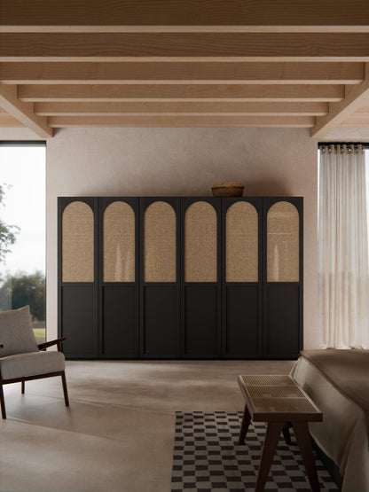 Jeanne Modular Wardrobe with Hinged Doors, 300 cm Wide, in Various Sizes