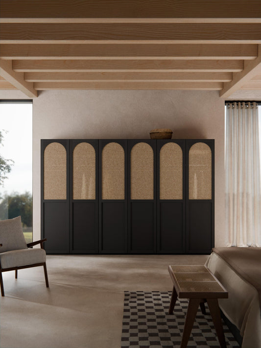 Jeanne Modular Wardrobe with Hinged Doors, 300 cm Wide, in Various Sizes