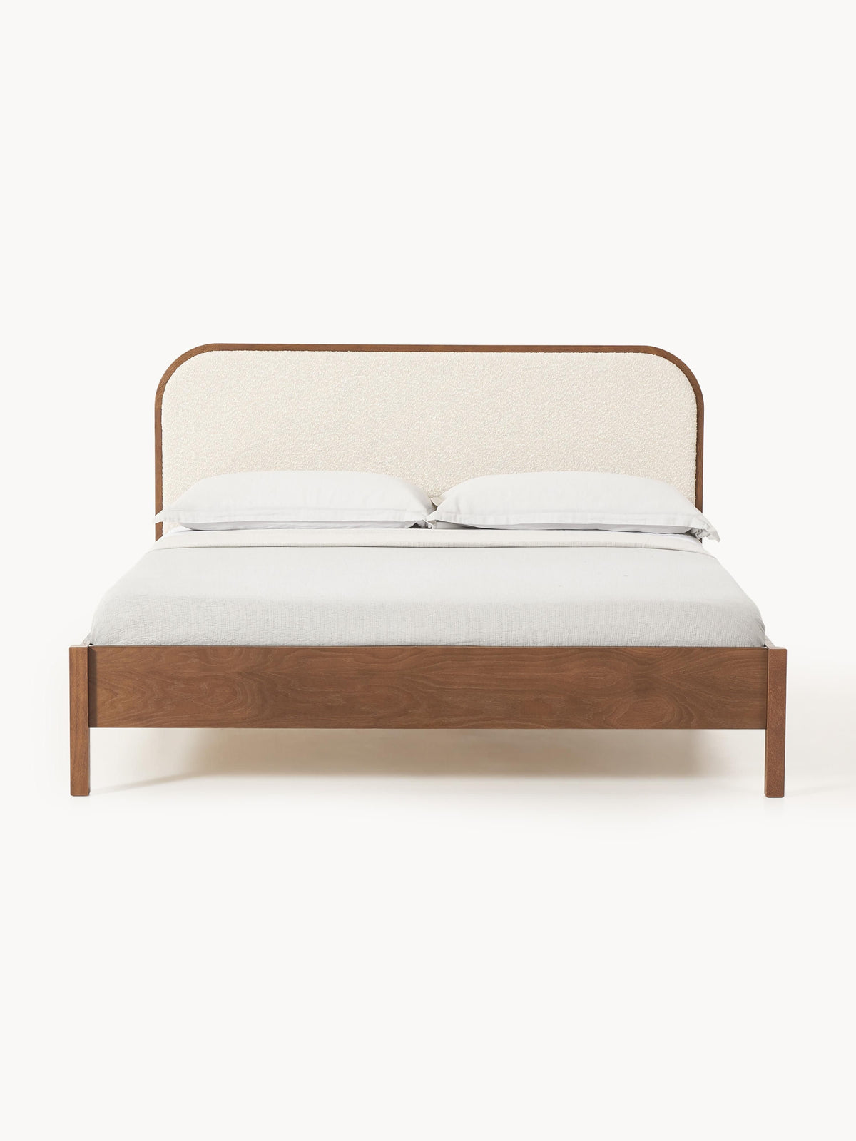 Jones Wood Bed with Bouclé Headboard