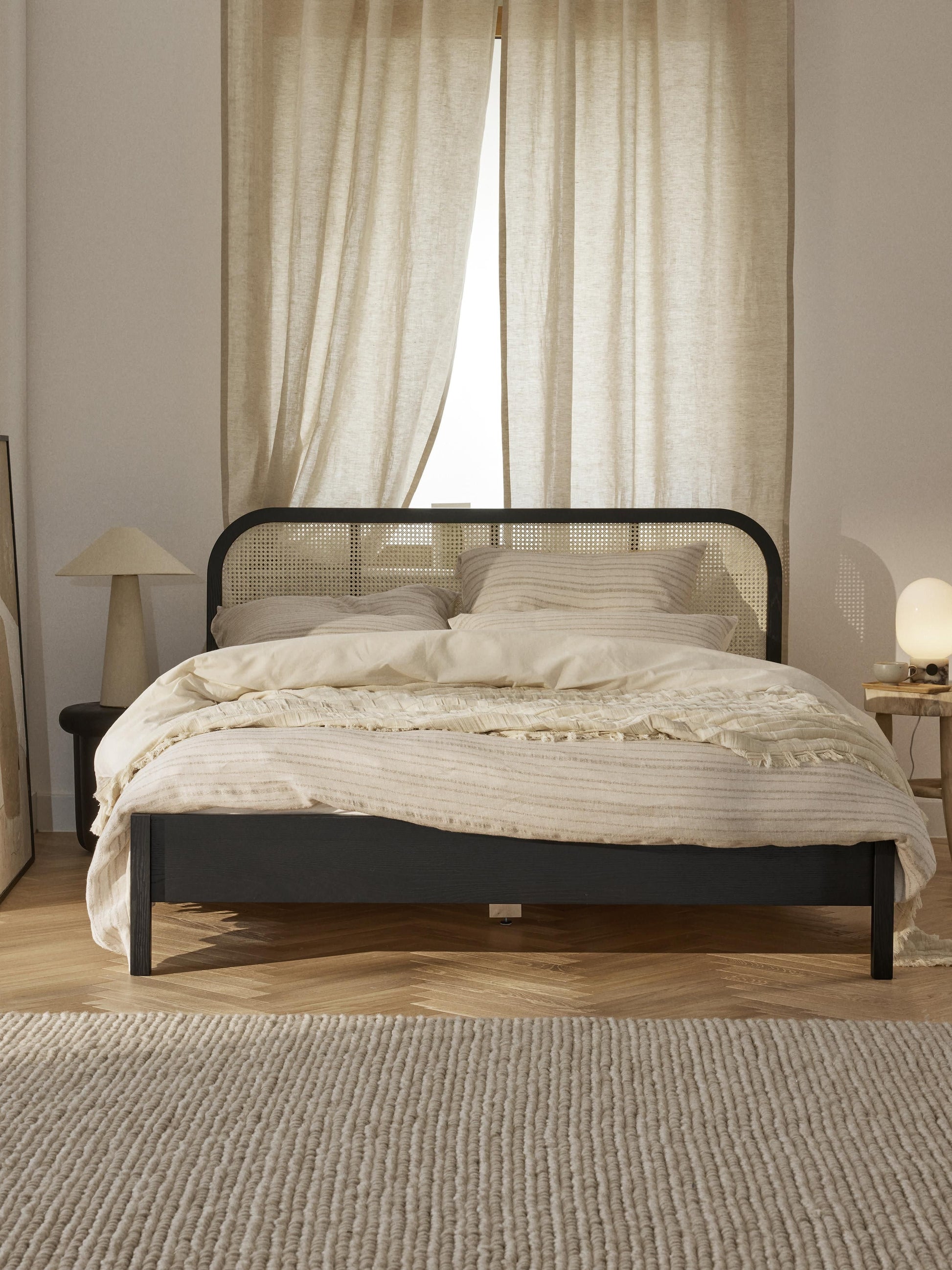 Jones Wood Bed with Vienna Cane Headboard