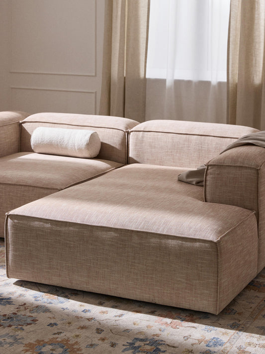 Lennon Linen Blend Ottoman Corner Unit