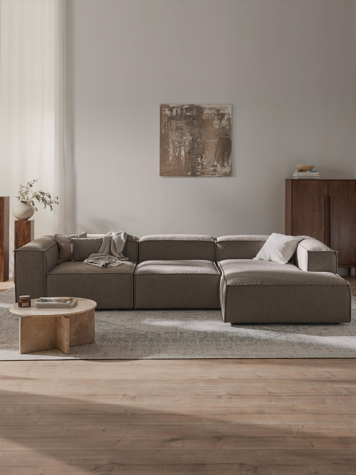 Lennon Modular Bouclé Corner Settee (4-Seater)