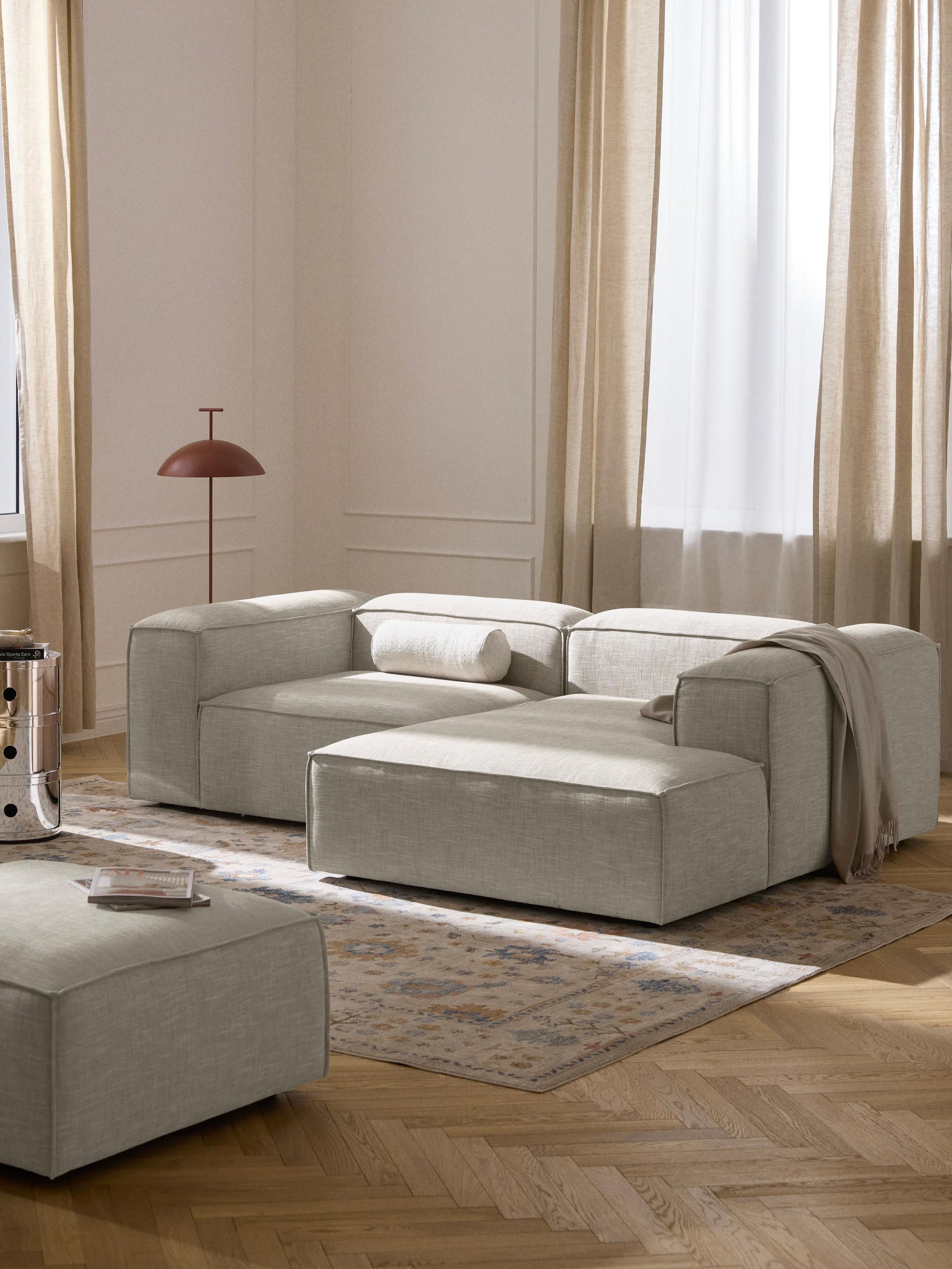 Lennon Modular Linen Blend Corner Settee (2-Seater)
