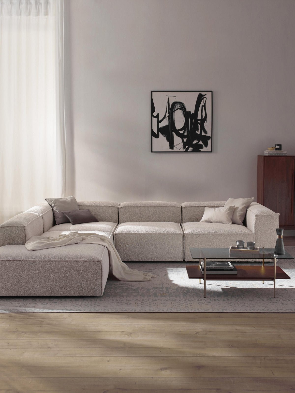 Lennon Modular XL Bouclé Corner Settee (4-Seater)
