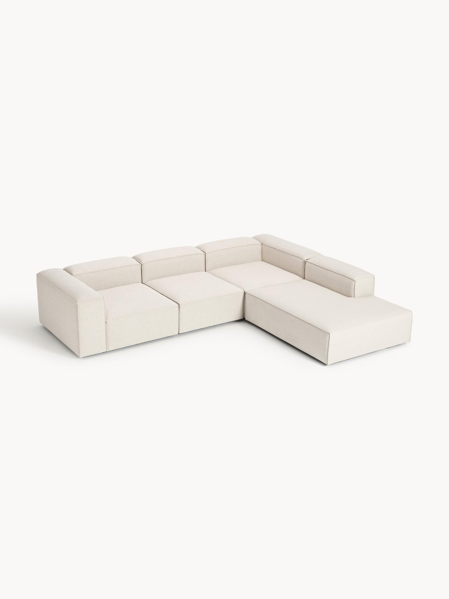 Lennon Modular XL Corner Sofa, 4-Seater, in Linen Blend