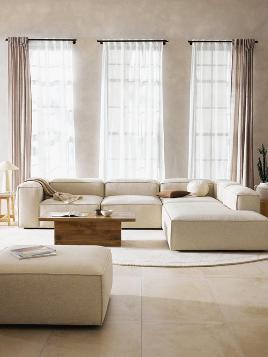Lennon Modular XL Corner Sofa, 4-Seater, in Linen Blend
