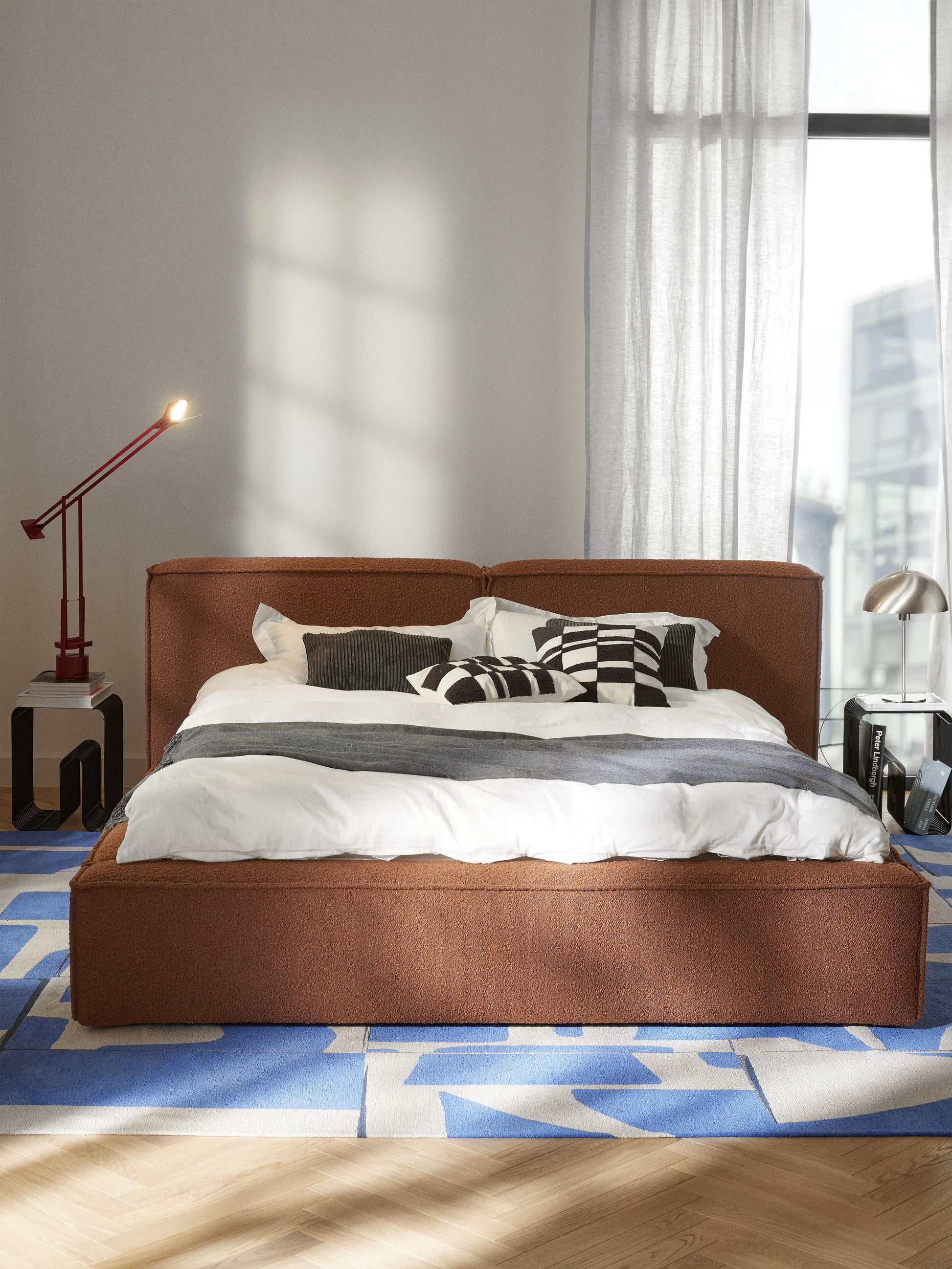 Lennon Storage Bed in Bouclé, Upholstered