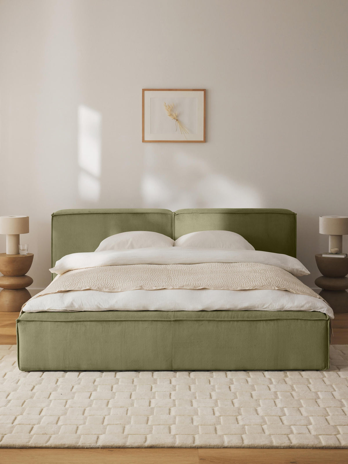 Lennon Storage Bed in Corduroy, Upholstered