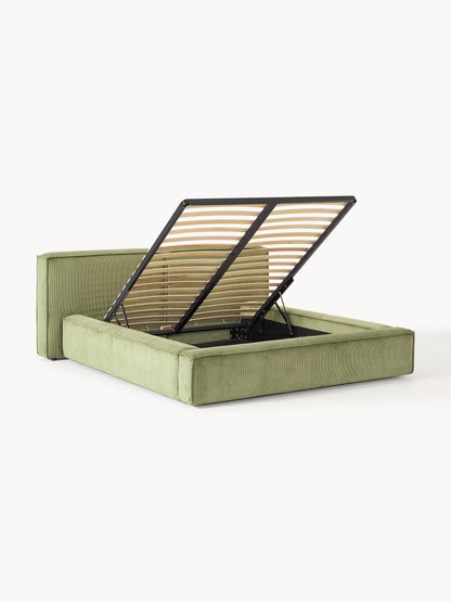 Lennon Storage Bed in Corduroy, Upholstered
