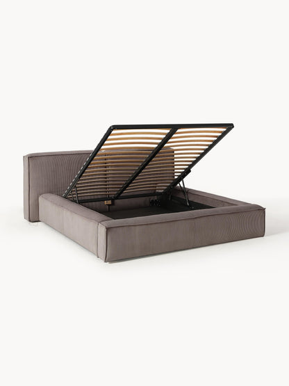 Lennon Storage Bed in Corduroy, Upholstered