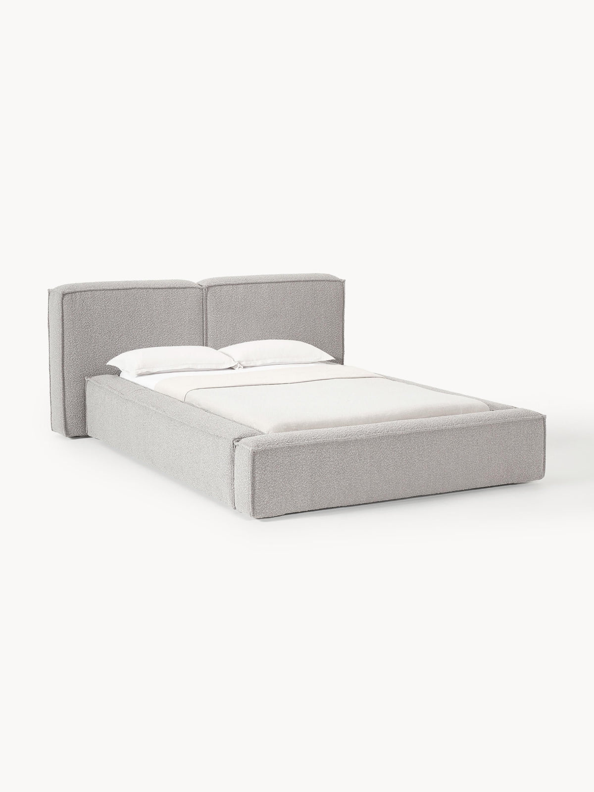 Lennon Upholstered Bed with Bouclé Cover