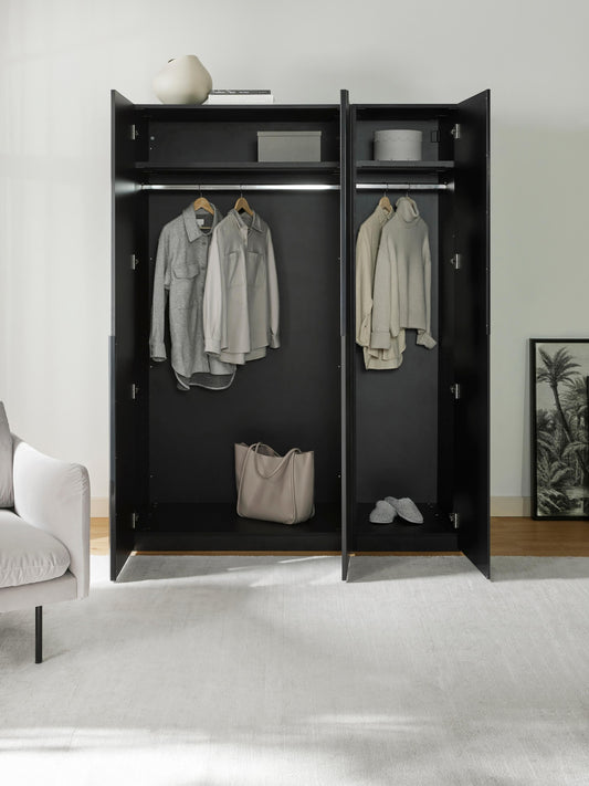 Leon Modular Wardrobe with Hinged Doors, 150 cm Wide, in Various Sizes