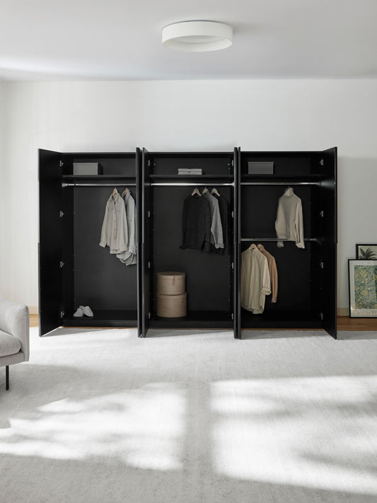 Leon Modular Wardrobe with Hinged Doors, 300 cm Wide, in Various Sizes
