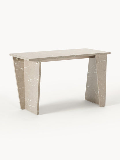 Liam Desk with Surface in Travertine Look