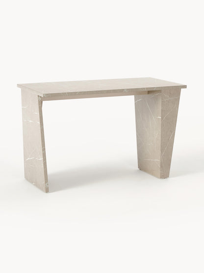 Liam Desk with Surface in Travertine Look