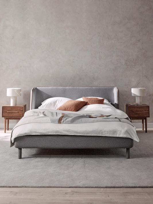 Luma Bed Frame with Headboard, Upholstered