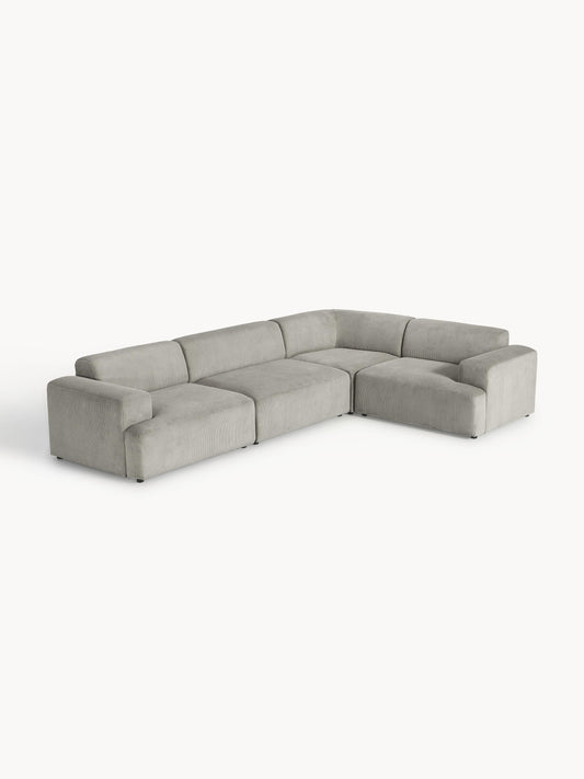 Melva Corduroy Corner Sofa, Large (4-Seater)