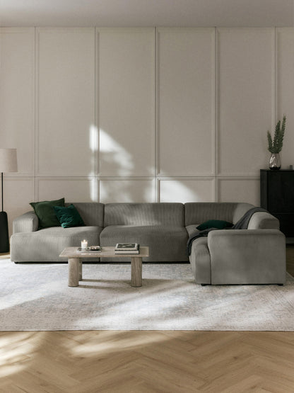 Melva Corduroy Corner Sofa, Large (4-Seater)