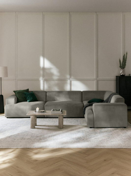Melva Corduroy Corner Sofa, Large (4-Seater)