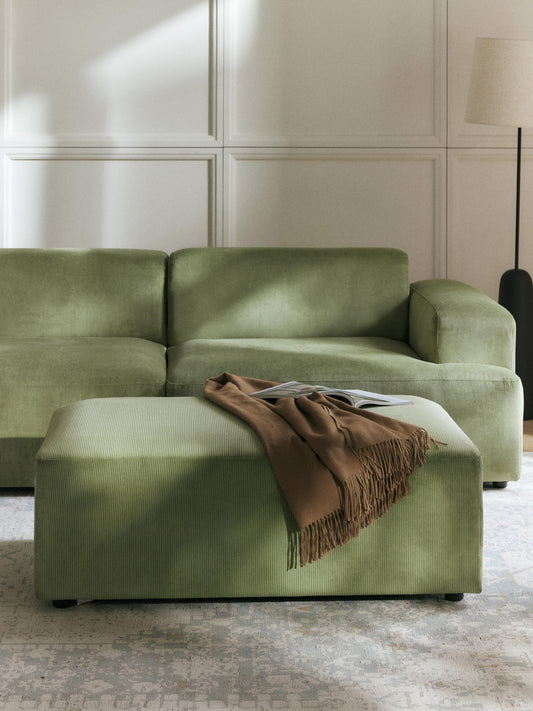 Melva Corduroy Ottoman, XL, W 116 x D 72 cm