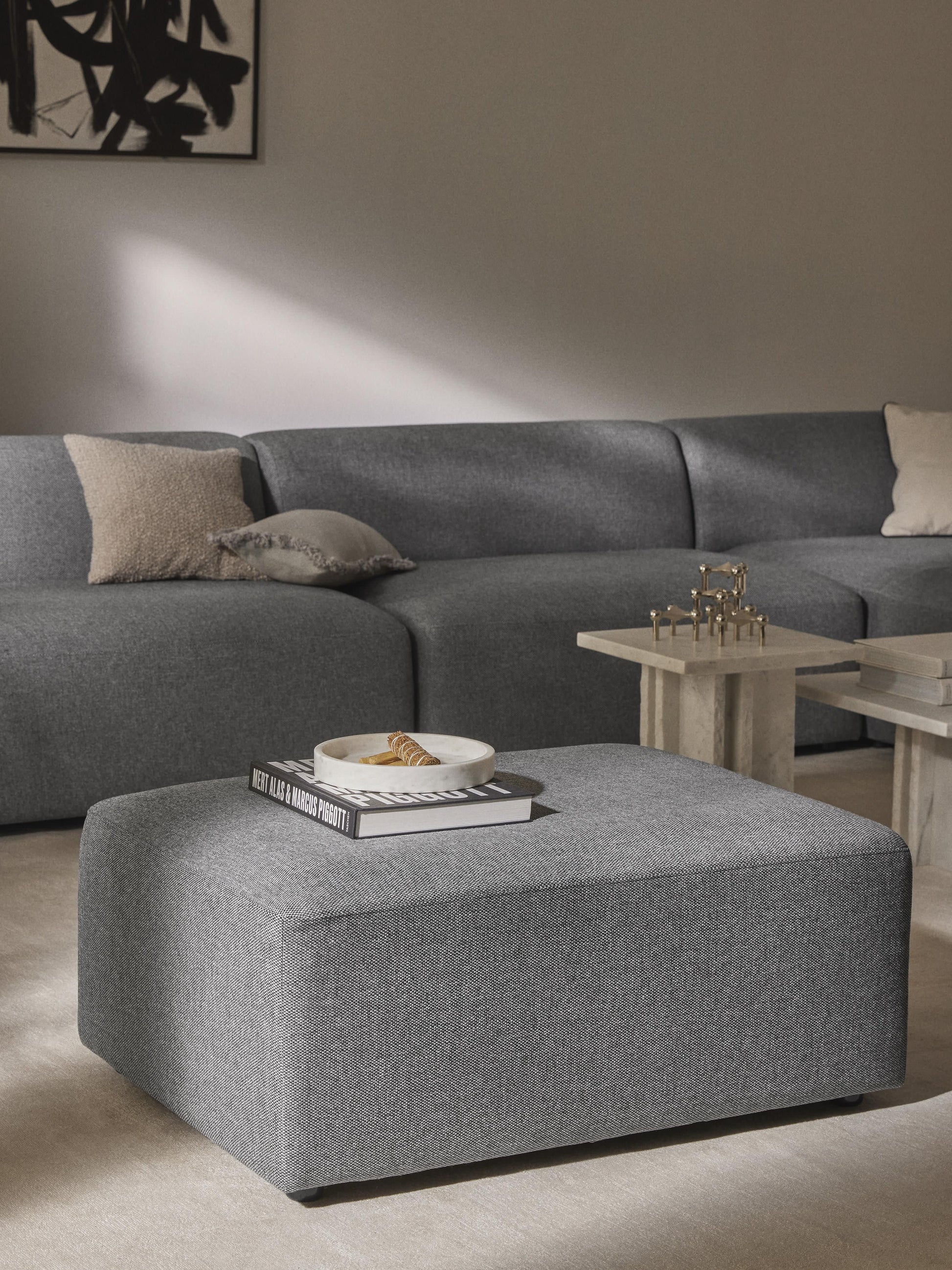 Melva Upholstered Stool, Measuring W 99 x D 72 cm