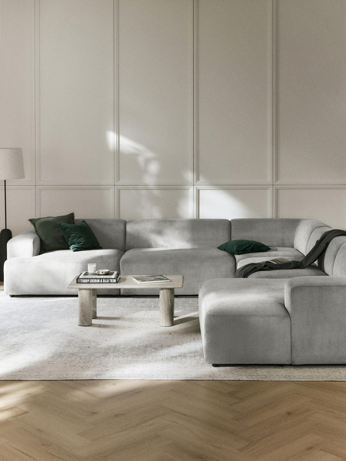 Melva XL Corduroy Corner Settee