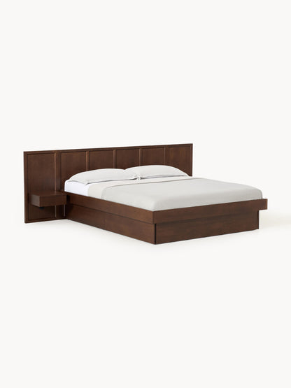 Nanto Bed Made from Wood with Headboard and Bedside Tables