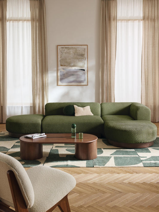 Natalie Modular Teddy Bouclé Corner Settee