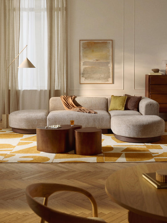 Natalie Modular Teddy Bouclé Corner Settee