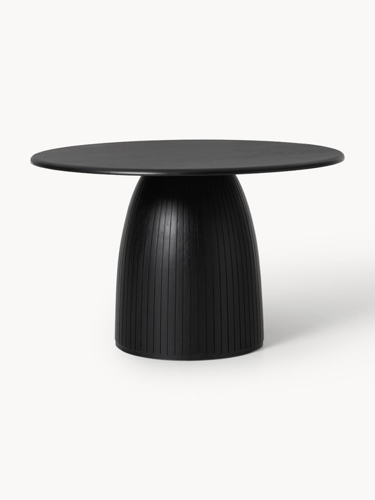 Nelly Dining Table, Round, with Fluted Texture, in Various Sizes